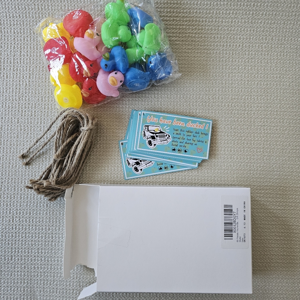 Colorful Rubber Duck Set with Tags